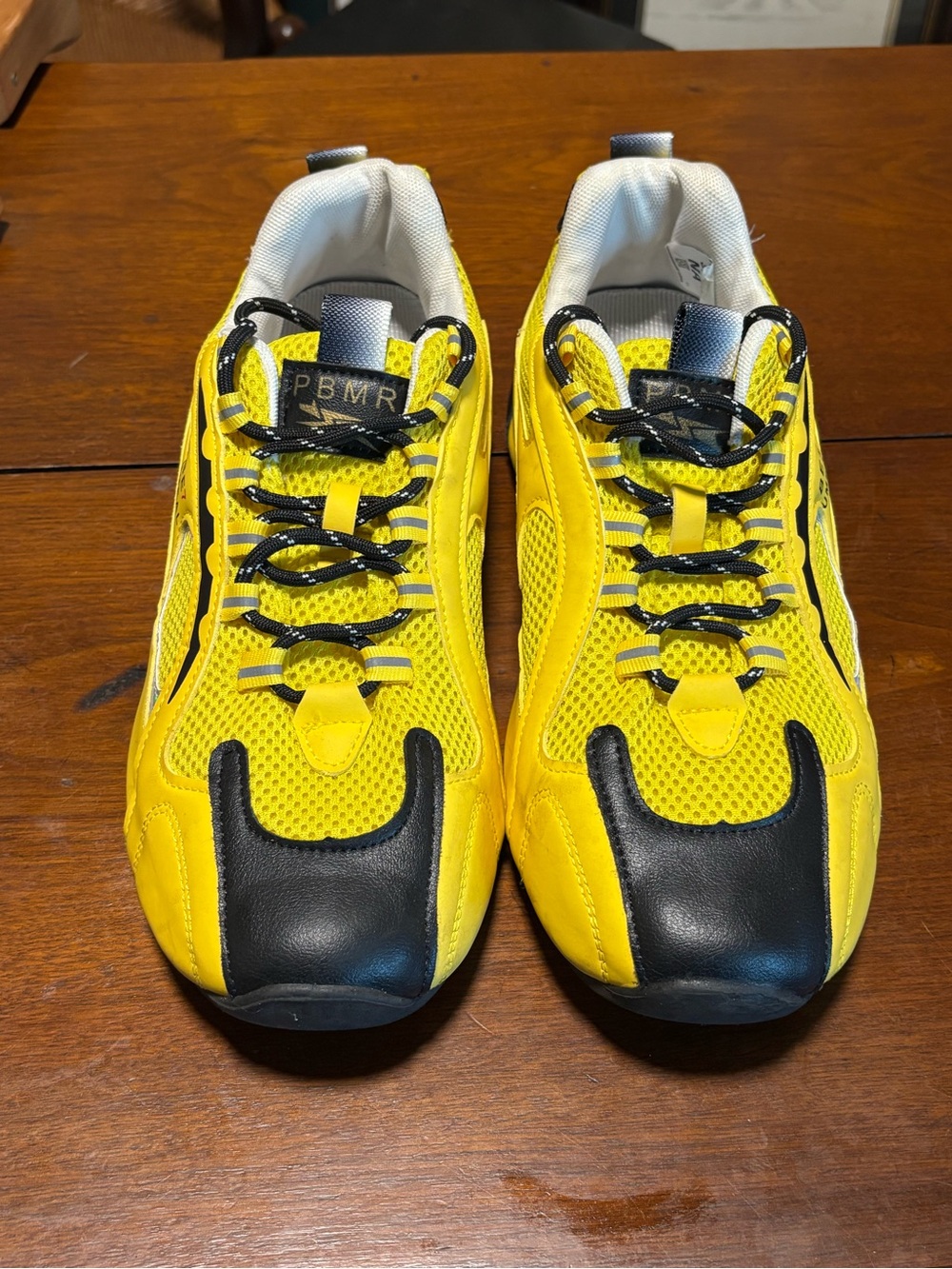 PBMR Men’s Yellow & Black Low Top Lace-Up Athletic Sneaker Shoes